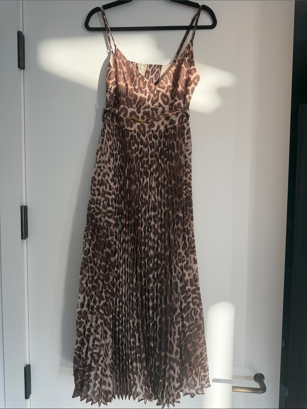 Zimmermann Brown Animal Print Pleated Maxi Dress - Size 3